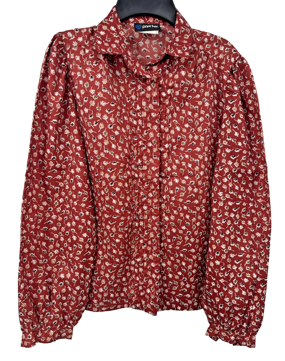 Panther Red Vintage Floral Long Sleeve Button Up Blouse Size 5/6